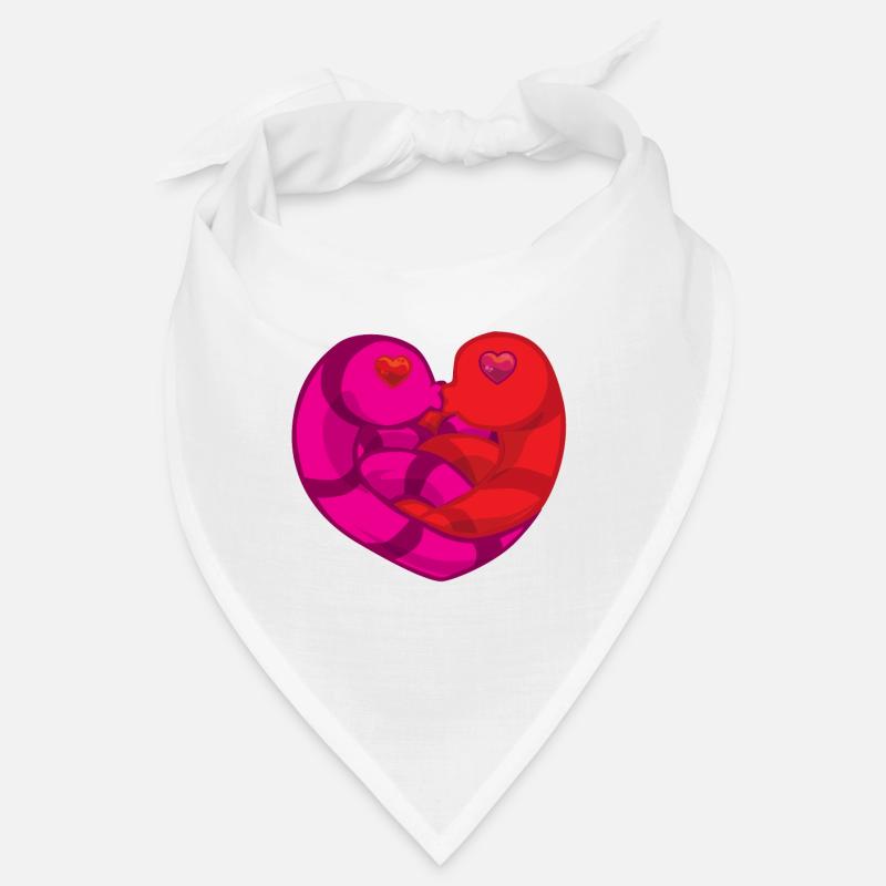 Wurm Würmchen Herz Liebe Valentinstag Fun Geschenk - Bandana - Weiß
