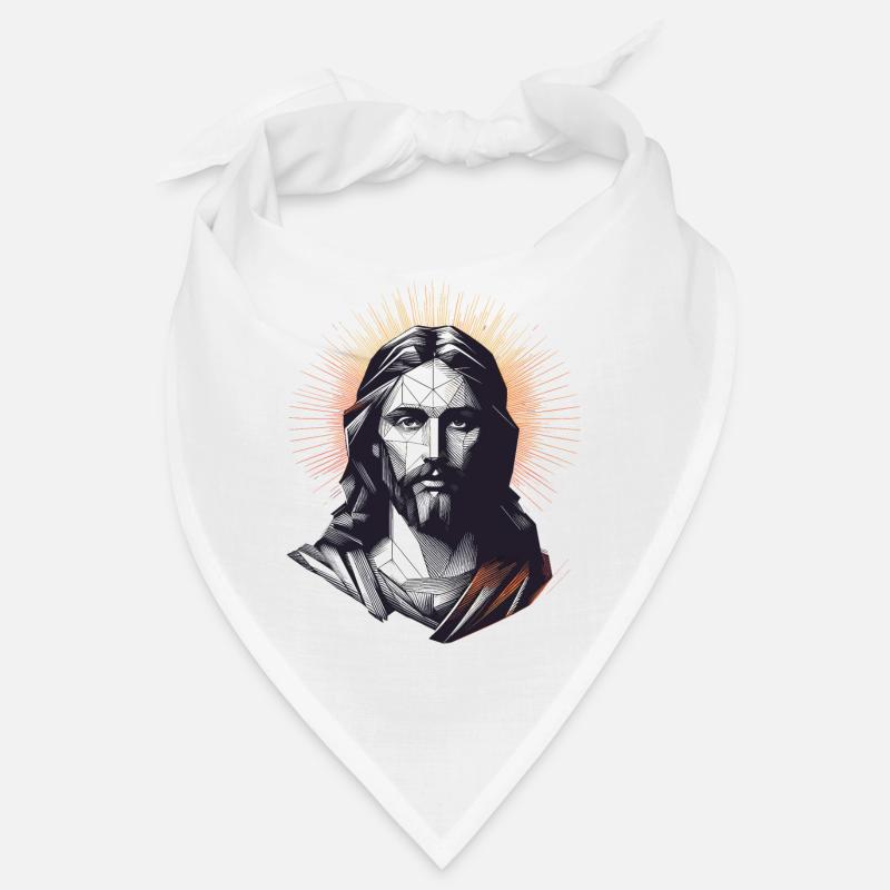 Jesus Vector Polygon Christ Head Religion Bandana