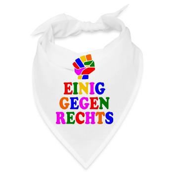 Einig gegen rechts - Bandana - Weiß - Vorne