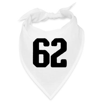 62 Zahl Trikot - Bandana - Weiß - Vorne