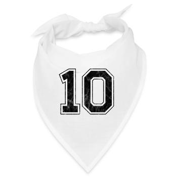 Anzahl 10 - Bandana - Weiß - Vorne