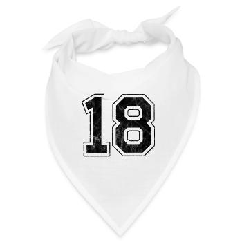 Anzahl 18 - Bandana - Weiß - Vorne