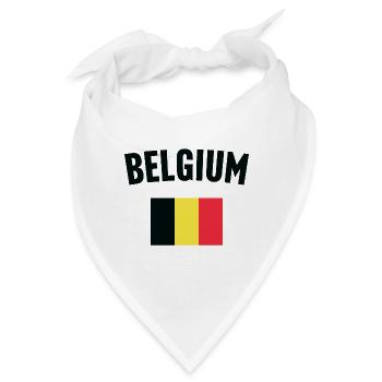 Belgische Flagge - Bandana - Weiß - Vorne