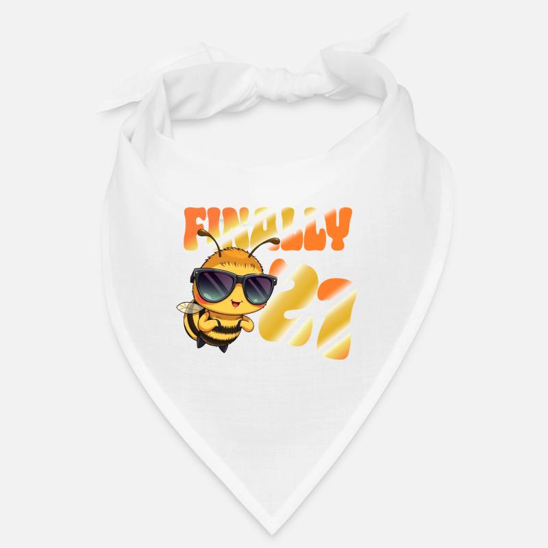 Endlich 21 Geburtstag Biene mit Sonnenbrille cool Bandana