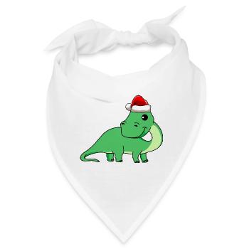Dinosaurier brontosaurus Weihnachten - Bandana - Weiß - Vorne