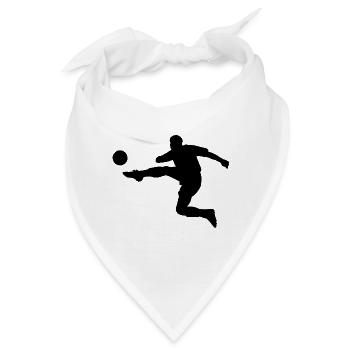 Fussballer beim Schuss - Bandana - Weiß - Vorne