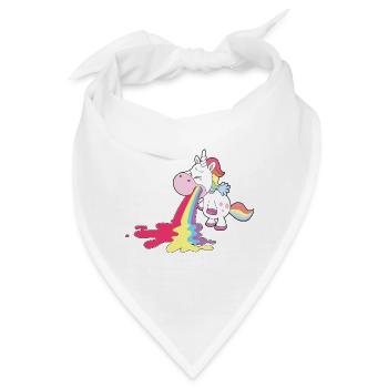 Einhorn kotzt Regenbogen Personalisieren - Bandana - Weiß - Vorne