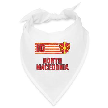 Nordmazedonien Fußball Mannschaft - Bandana - Weiß - Vorne