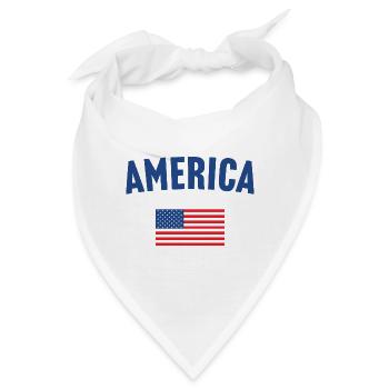 Amerika Flagge - Bandana - Weiß - Vorne