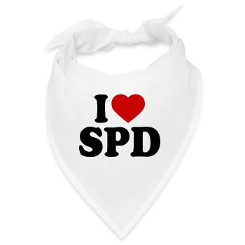 I love spd - Bandana - Weiß - Vorne