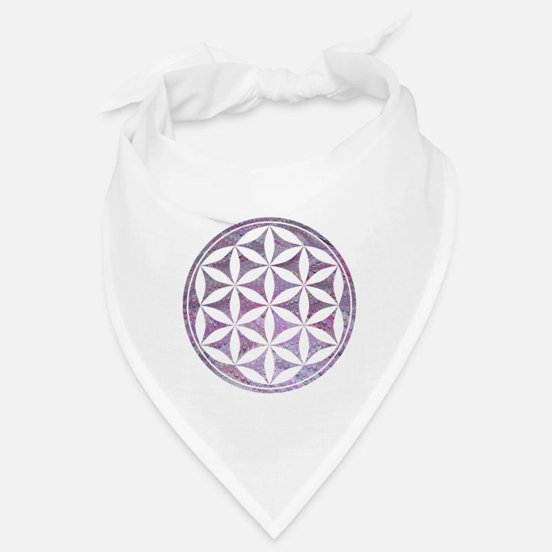 blume des lebens e 62 - Bandana - Weiß