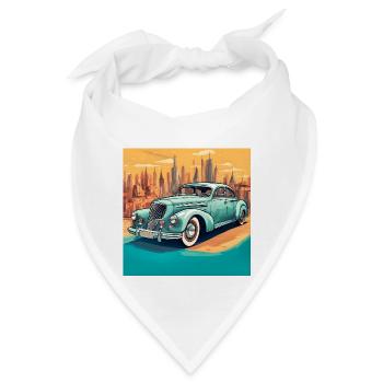 Vintage Shabby Chic Cabrio Auto - Bandana - Weiß - Vorne