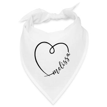 Melissa Name Vorname Herz Zeichnung - Bandana - Weiß - Vorne