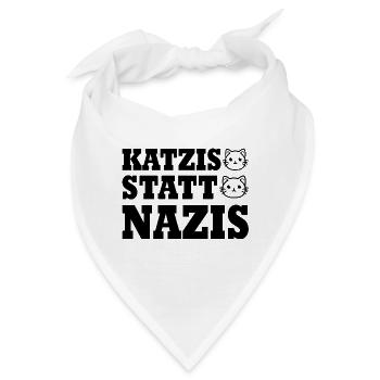 katzis statt nazis - Bandana - Weiß - Vorne