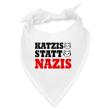 katzis statt nazis - Bandana - Weiß - Vorne