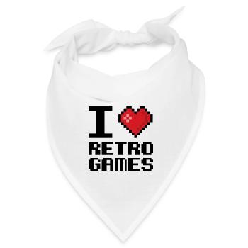I love Retro Games Retrogaming Videogame - Bandana - Weiß - Vorne