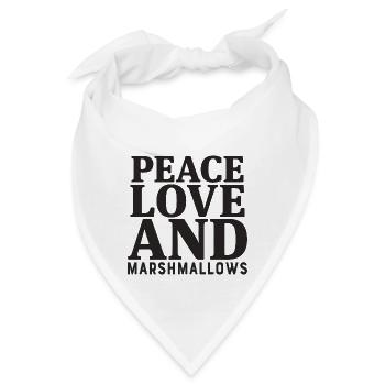 Peace Love And Marshmallows - Bandana - Weiß - Vorne