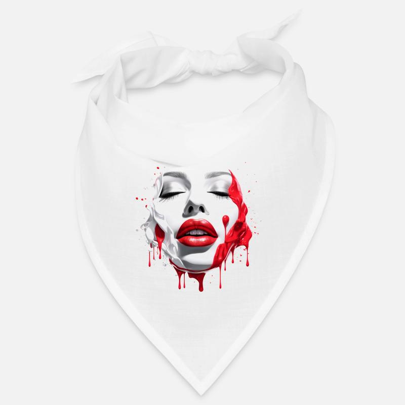 Woman's face Red lips Bandana