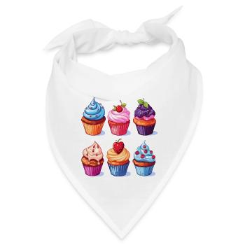 Cupcakes Cupcake Süßigkeiten Backwaren - Bandana - Weiß - Vorne