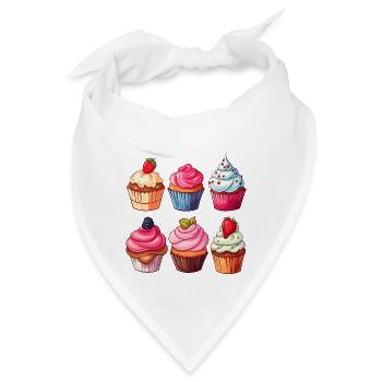 Cupcakes Cupcake Süßigkeiten Backwaren - Bandana - Weiß - Vorne