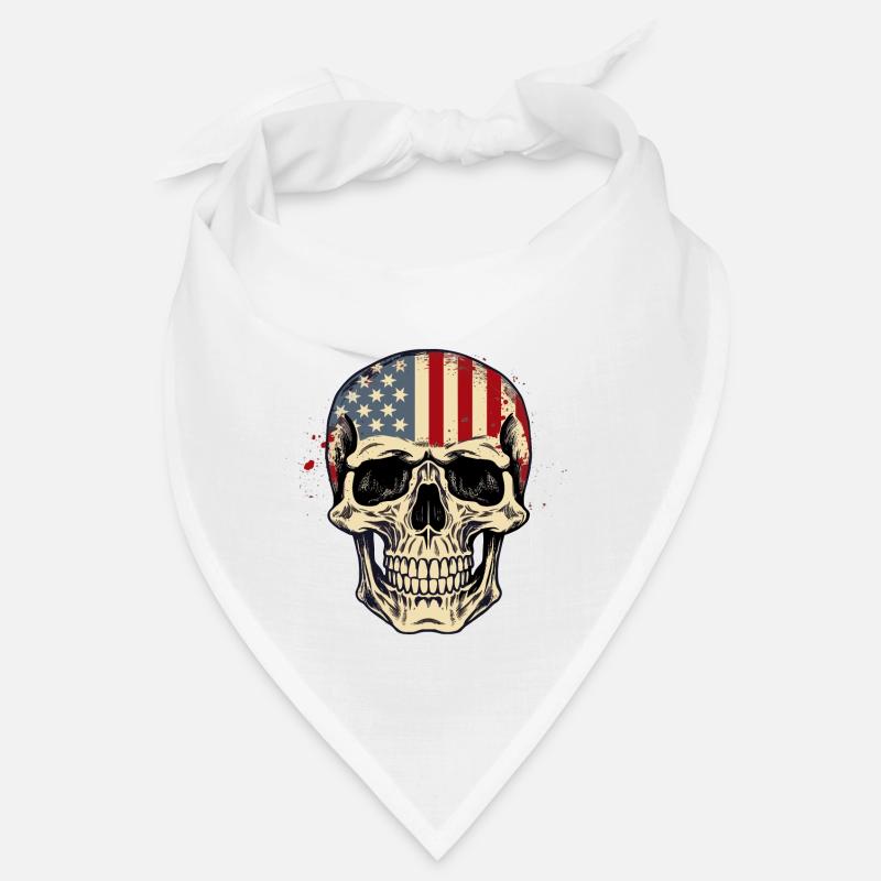 Crâne avec drapeau américain Bandana
