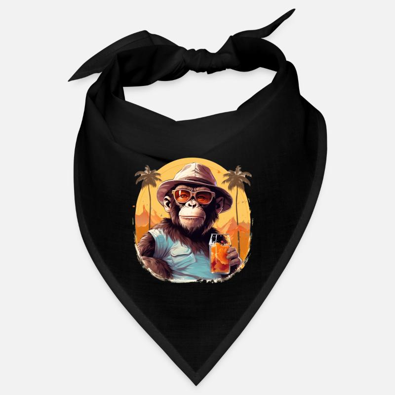 Cool monkey with drink Funny animals chimpanzee Bandana