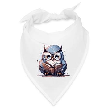 Süße Eule Buch Lesen Lesefan Bücher - Bandana - Weiß - Vorne