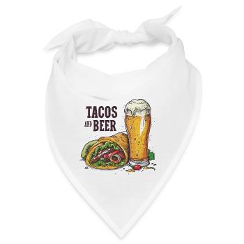 Tacos And Beer Essen Alkohol Lustige Sprüche - Bandana - Weiß - Vorne