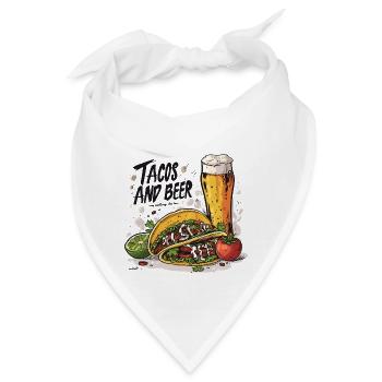Tacos And Beer Essen Alkohol Lustige Sprüche - Bandana - Weiß - Vorne