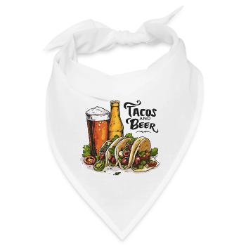 Tacos And Beer Essen Alkohol Lustige Sprüche - Bandana - Weiß - Vorne