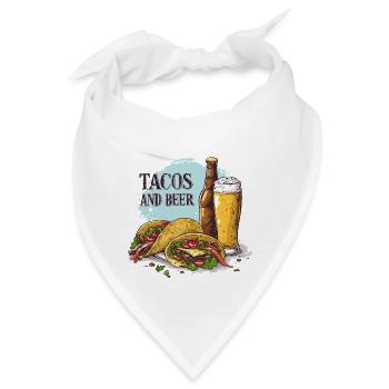 Tacos And Beer Essen Alkohol Lustige Sprüche - Bandana - Weiß - Vorne