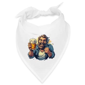 Biertrinker Outfit Vatertag Männerabend - Bandana - Weiß - Vorne