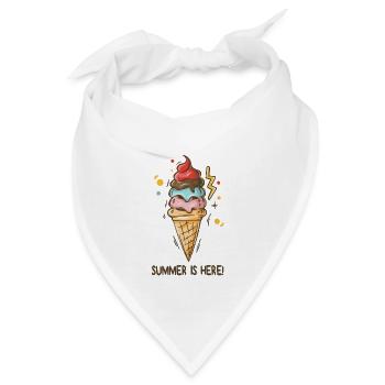 Eis Summer is here Eiscreme Eisdiele Sommerzeit - Bandana - Weiß - Vorne