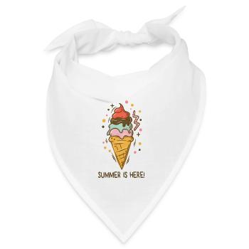 Eis Summer is here Eiscreme Eisdiele Sommerzeit - Bandana - Weiß - Vorne