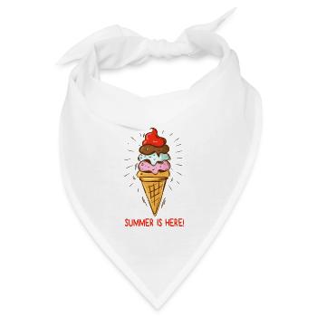 Eis Summer is here Eiscreme Eisdiele Sommerzeit - Bandana - Weiß - Vorne