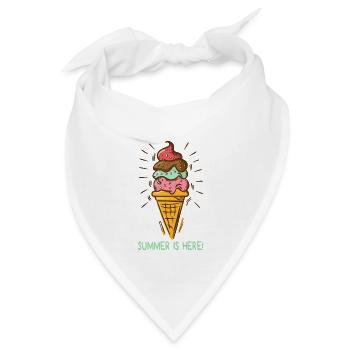 Eis Summer is here Eiscreme Eisdiele Sommerzeit - Bandana - Weiß - Vorne