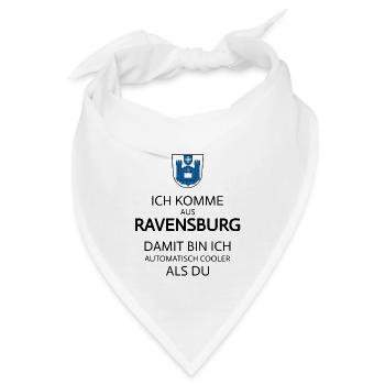 Ich komme aus Ravensburg Oberschwaben - Bandana - Weiß - Vorne