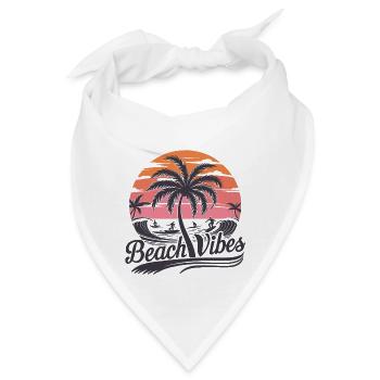 Beach Vibes Retro Surfer Palmenstrand Urlaub - Bandana - Weiß - Vorne
