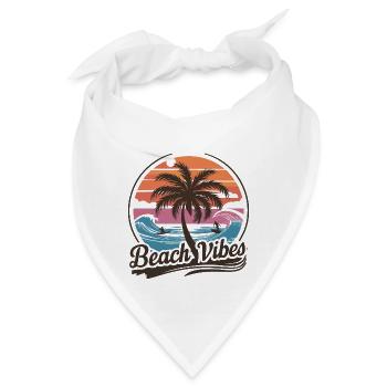 Beach Vibes Retro Surfer Palmenstrand Urlaub - Bandana - Weiß - Vorne
