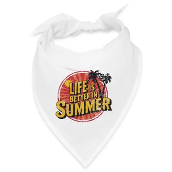 Life Is Better In Summer Palmenstrand Urlaub - Bandana - Weiß - Vorne