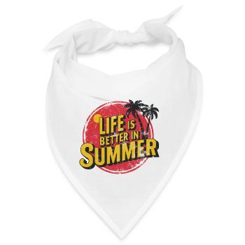 Life Is Better In Summer Palmenstrand Urlaub - Bandana - Weiß - Vorne