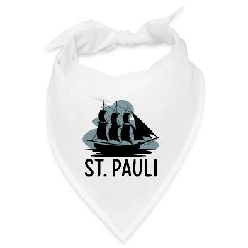 St. Pauli Schiff Reeperbahn Kiez - Bandana - Weiß - Vorne