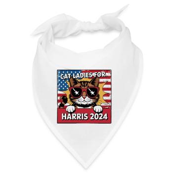 Cat Ladies For Kamala Harris 2024 USA Amerika - Bandana - Weiß - Vorne