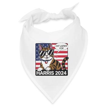 Cat Ladies For Kamala Harris 2024 USA Amerika - Bandana - Weiß - Vorne