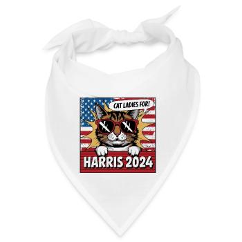 Cat Ladies For Kamala Harris 2024 USA Amerika - Bandana - Weiß - Vorne