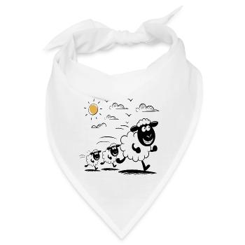 Lustige Schafe Schafherde Tiere - Bandana - Weiß - Vorne