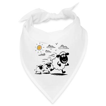 Lustige Schafe Schafherde Tiere - Bandana - Weiß - Vorne