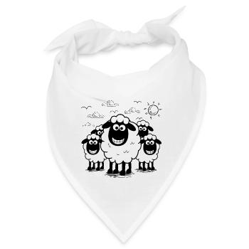 Lustige Schafe Schafherde Tiere - Bandana - Weiß - Vorne