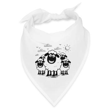 Lustige Schafe Schafherde Tiere - Bandana - Weiß - Vorne