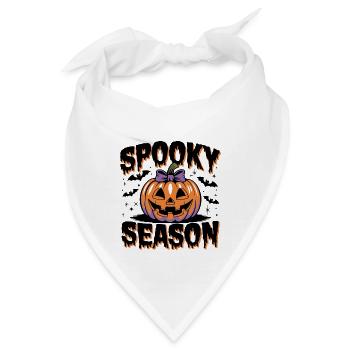 Halloween Kürbis Spooky Season - Bandana - Weiß - Vorne